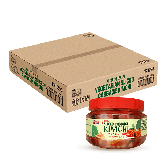 KIM'S KITCHEN PREMIUM Sliced Cabbage Kimchi (Fish Free) 300g (Case 12)