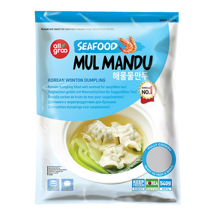 Seafood Wonton for Soup (Mul Mandu) 540g (Frozen) - Longdan Online Supermarket