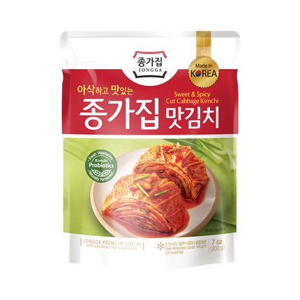 DS JONGGA Mat Sliced Cabbage Kimchi (Pouch) 200g (Case 20)