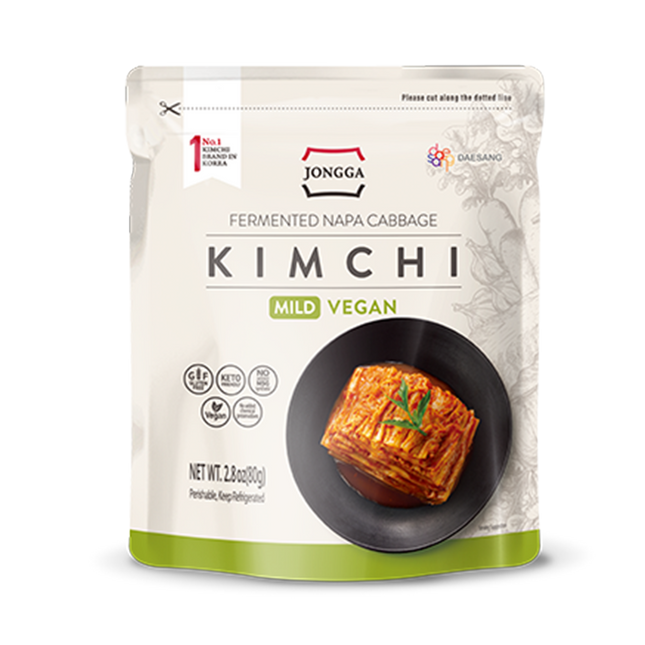 DS JONGGA Napa Cabbage Kimchi Mild Vegan 80g (Case 32)