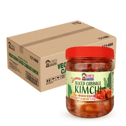 KIM'S KITCHEN PREMIUM Sliced Cabbage Kimchi (Fish Free) 1.2kg (Case 6)