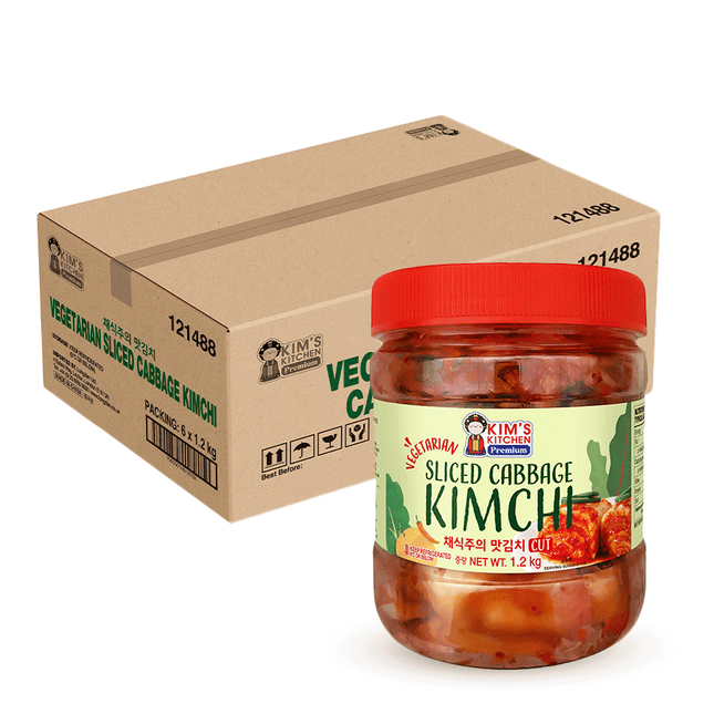 KIM'S KITCHEN PREMIUM Sliced Cabbage Kimchi (Fish Free) 1.2kg (Case 6)