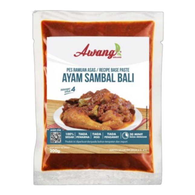 Awang Brand Balinese Sambal Chicken Base Paste 200g (Case 24)
