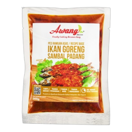 Awang Brand Padang Indo Fried Sambal Fish/Seafood Base Paste 200g (Case 24)