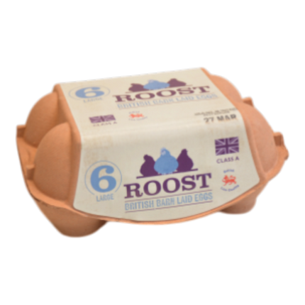 ROOST British Barn Laid Eggs ( 6 large eggs) (Case 24)