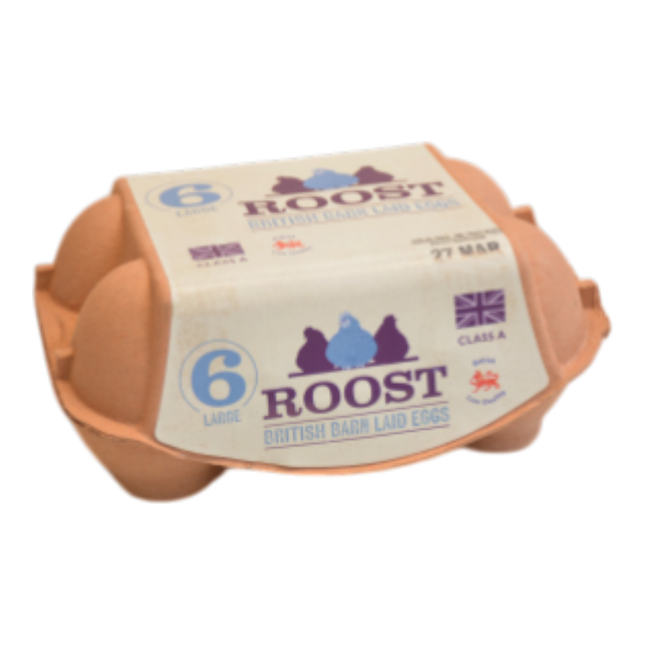 ROOST British Barn Laid Eggs ( 6 large eggs) (Case 24)