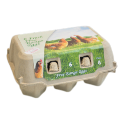 Fresh Free Range Eggs (6 medium eggs) (Case 30)