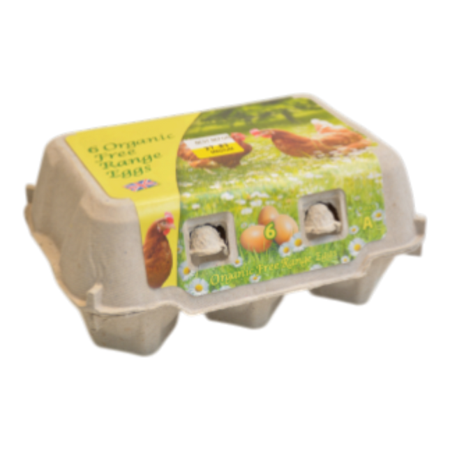 Organic Free Range Eggs (6 medium eggs) (Case 30)