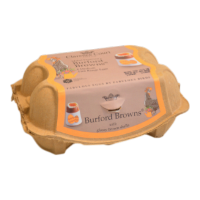 Clarence Court Free Range Eggs Burford Browns (6 medium eggs) (Case 24)