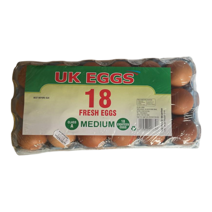 UK EGGS 18 Fresh Eggs Medium (Case 10)