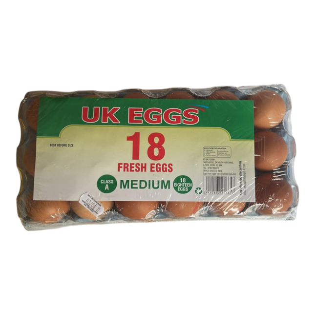 UK EGGS 18 Fresh Eggs Medium (Case 10)