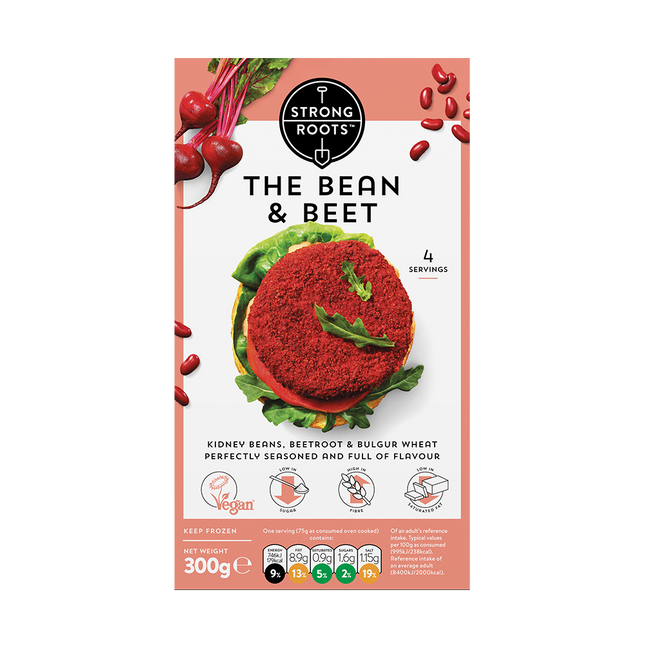 STRONG ROOTS Beetroot & Bean Burger 300g (Frozen) - Longdan Official Online Store