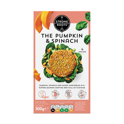 STRONG ROOTS Pumpkin & Spinach Burger 300g (Frozen) - Longdan Official Online Store