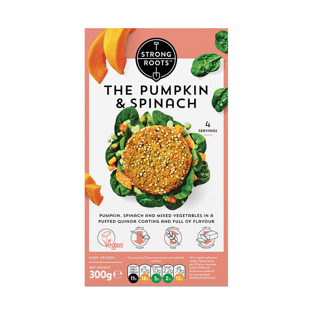 STRONG ROOTS Pumpkin & Spinach Burger 300g (Frozen) - Longdan Official Online Store