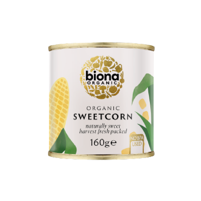BIONA Sweetcorn Organic - No Sugar 160g (Case 12)