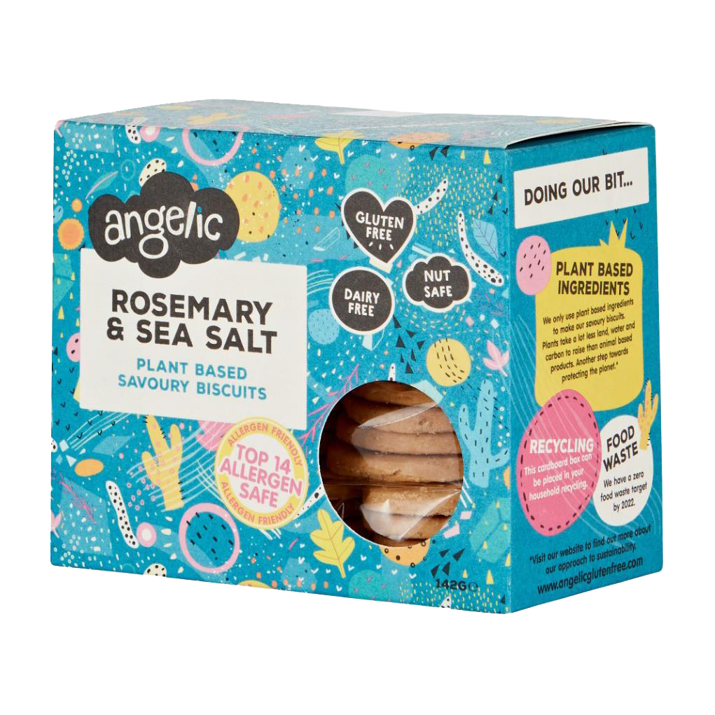 ANGELIC GLUTEN FREE Gluten Free Rosemary & Sea Salt Savoury Biscuits 142g - Longdan Official