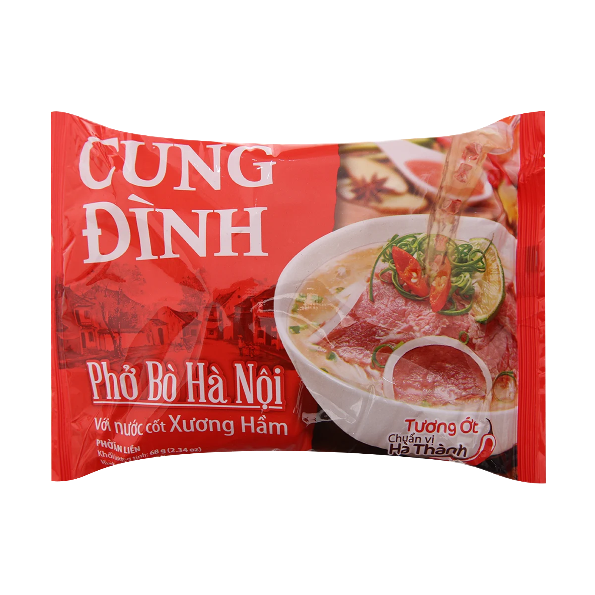 Cung Dinh Rice Noodle Beef Flavour Bag 68g - Pho Bo - Longdan Online Supermarket