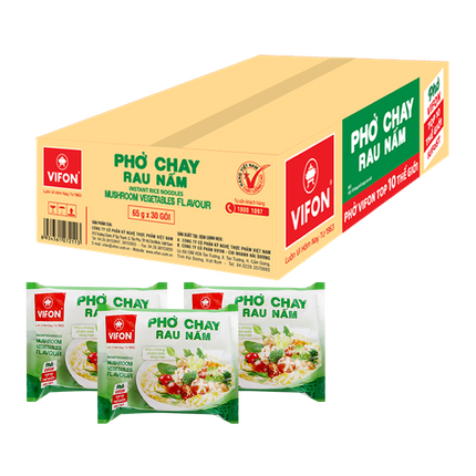 Vietnamese Style Instant Rice Noodles Mushroom Vegetables Flavor 65g (Case 30)