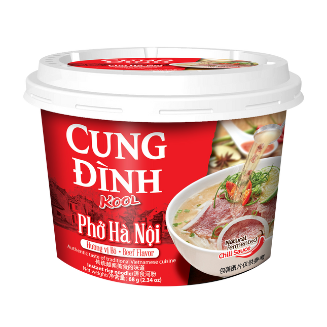 Cung Dinh Rice Noodle Beef Flavour Bowl 68g - Pho Bo - Longdan Online Supermarket