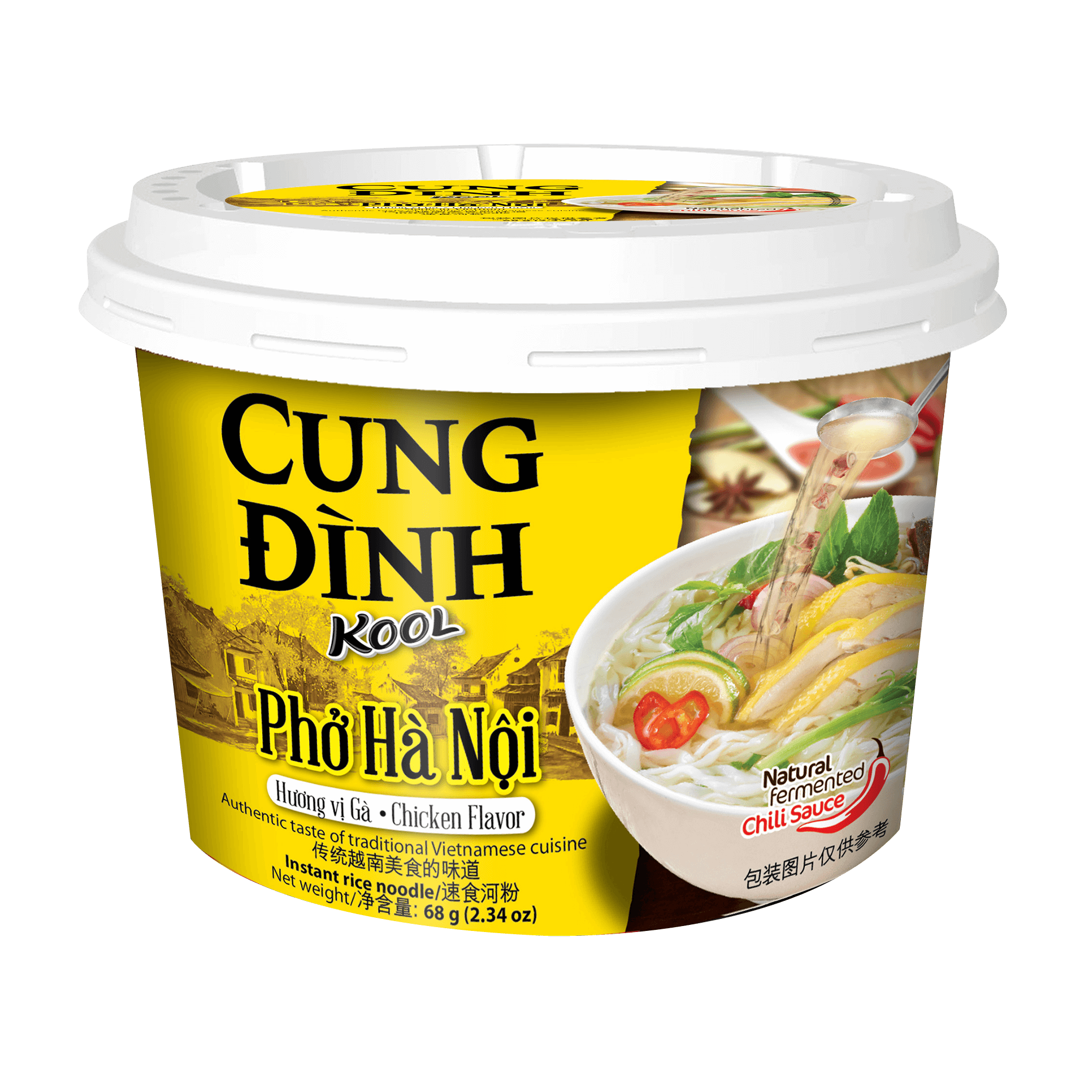 Cung Dinh Rice Noodle Chicken Flavour Bowl 68g - Pho Ga - Longdan Online Supermarket