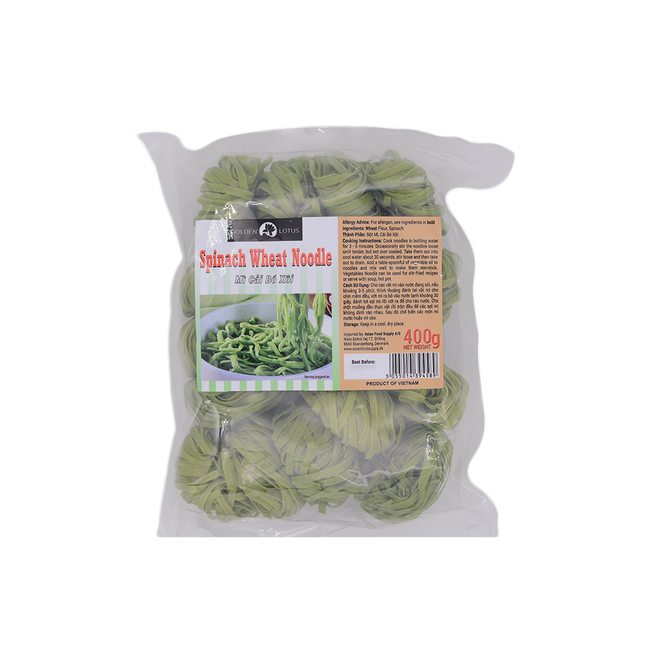 Golden Lotus Spinach Wheat Noodle 400g - Longdan Online Supermarket