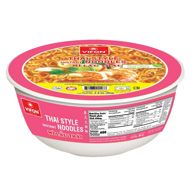 Vifon Thai Style Instant Noodles Bowl 85g (Case 12)