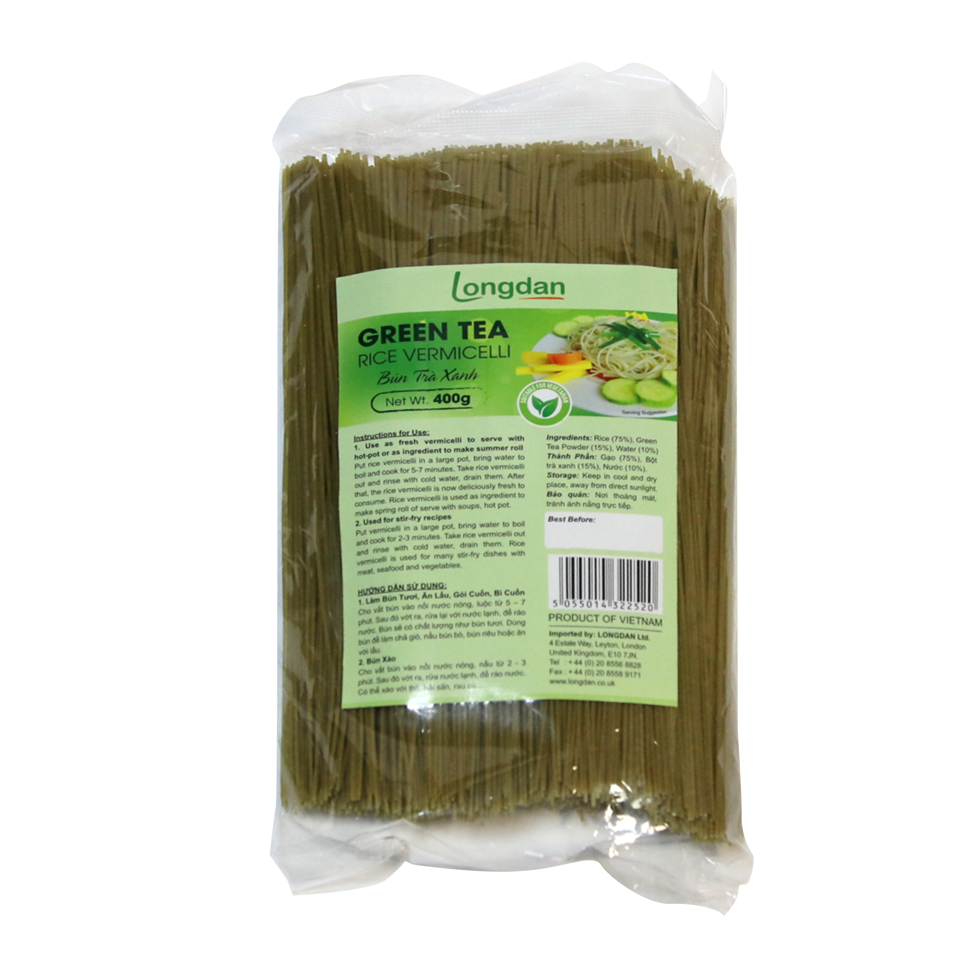 Longdan Green Tea Rice Vermicelli 400g - Longdan Online Supermarket