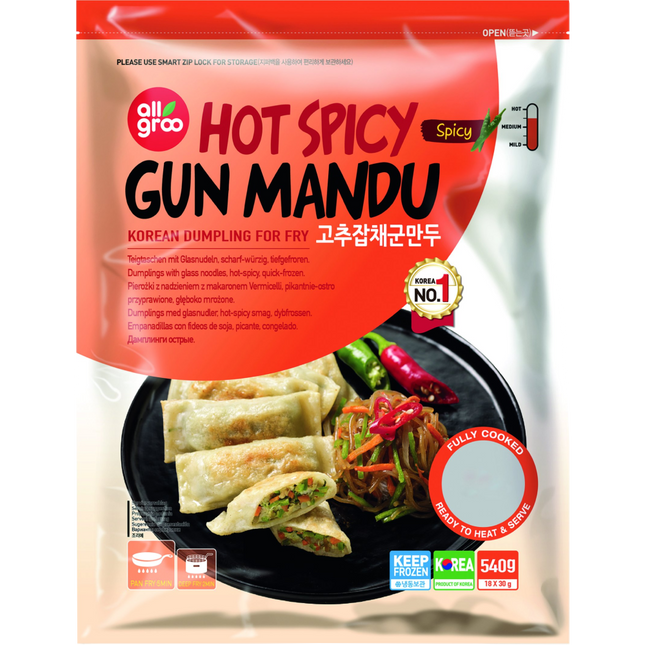 Allgroo Hot Spicy Gun Mandu (For Fry) 540g (Frozen) - Longdan Online Supermarket