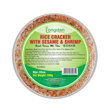 LD Rice Cracker With Shrimp & Sesame 22cm 500g (Case 20)