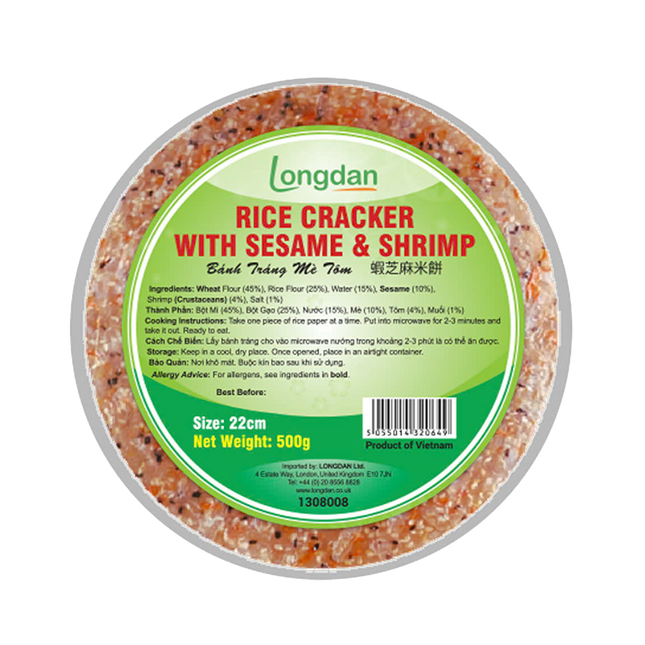 LD Rice Cracker With Shrimp & Sesame 22cm 500g (Case 20)