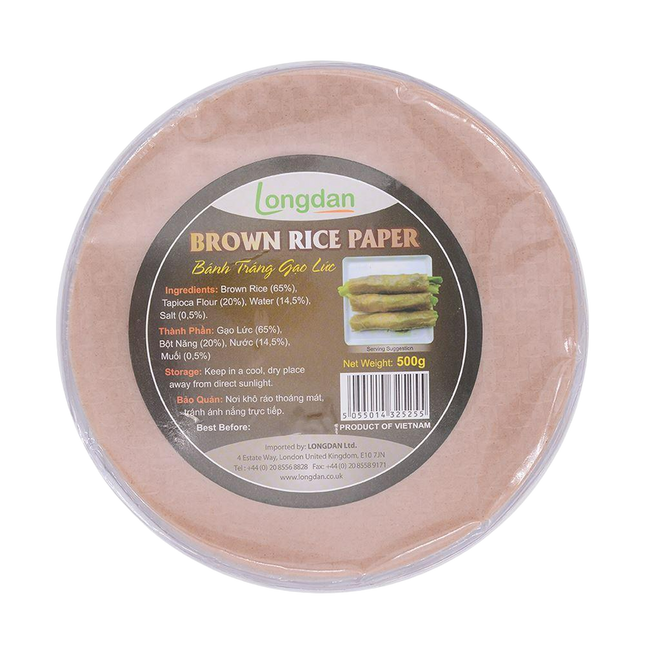 Longdan Brown Rice Paper 22cm 500g (Case 20)