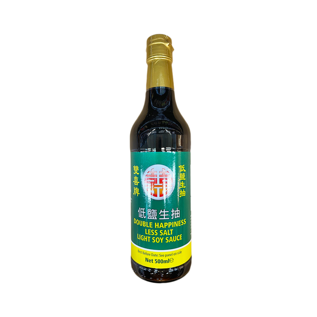 DOUBLE HAPPINESS Less Salt Light Soy Sauce 500ml - Longdan Official