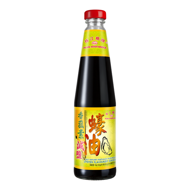 PEARL RIVER BRIDGE Salt Reduced Vegetarian Mushroom Oyster Sauce 480g (Case 12)