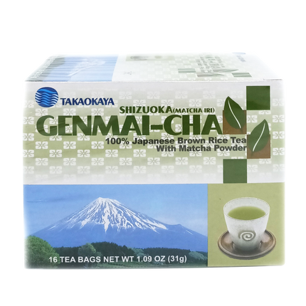 TAKAOKAYA Genmaicha Teabags -Green Tea wtih Roasted Brown Rice (16pcs) 31g - Longdan Official