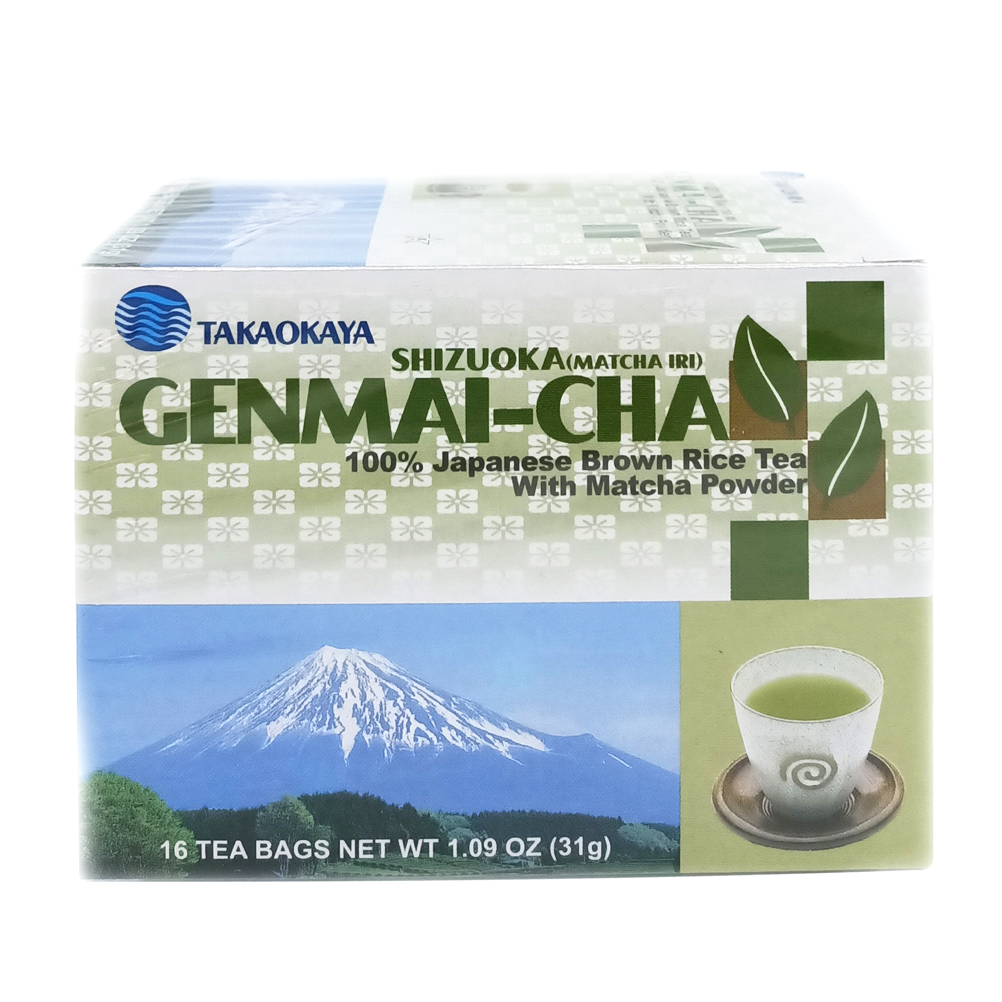 TAKAOKAYA Genmaicha Teabags -Green Tea wtih Roasted Brown Rice (16pcs) 31g - Longdan Official
