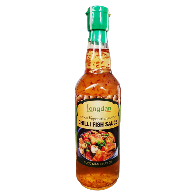 Longdan Vegetarian Chilli Fish Sauce 500ml (Case 12)