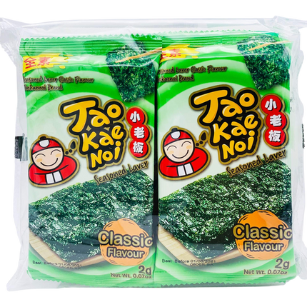 TAOKAENOI Roasted Seaweed (Korean Style) Classic 2g (Case 160)