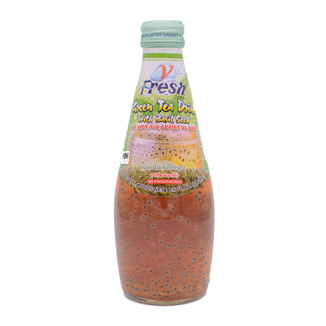 V-Fresh Green Tea With Basil Seed (Bottle) 290ml - Longdan Online Supermarket