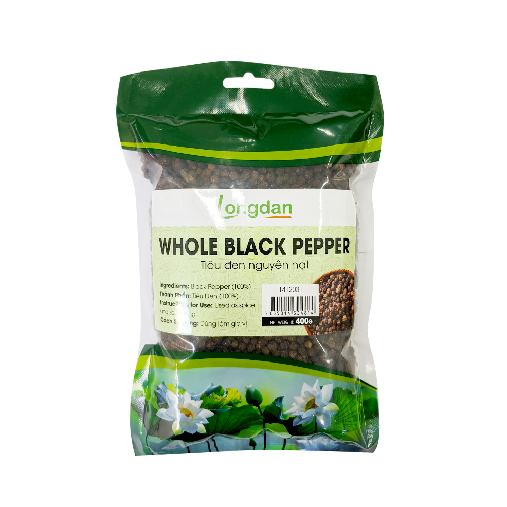 Longdan Whole Black Pepper 400g (Case 20)