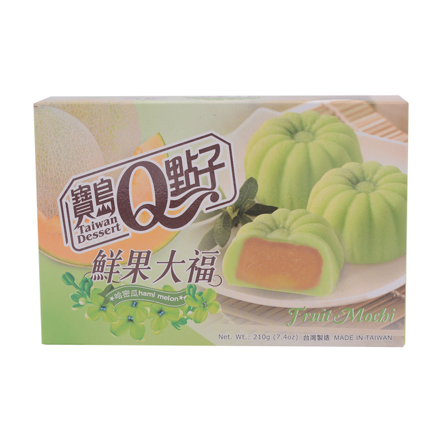 Q Taiwan Dessert Fruit Mochi Hami Melon Flavour 210g - Longdan Online Supermarket