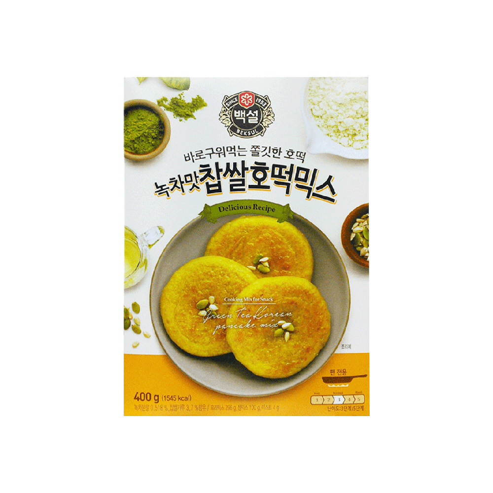 CJ BEKSUL Glutinous Rice Cake Mix (Green Tea) 400g (Case 10)