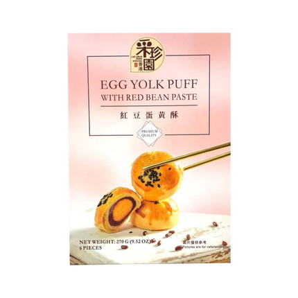 CAI ZHEN YUAN Egg Yolk Puff With Red Bean Paste 270g (Case 24)