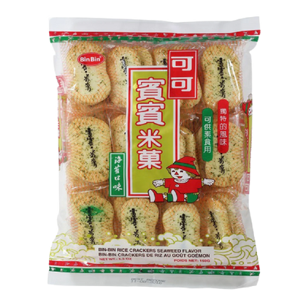 BIN BIN Rice Crackers - Seaweed Flavour 150g - Longdan Official