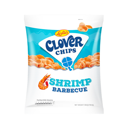 LESLIE'S Clover Chips - Shrimp BBQ Flavor 50g (Case 40)