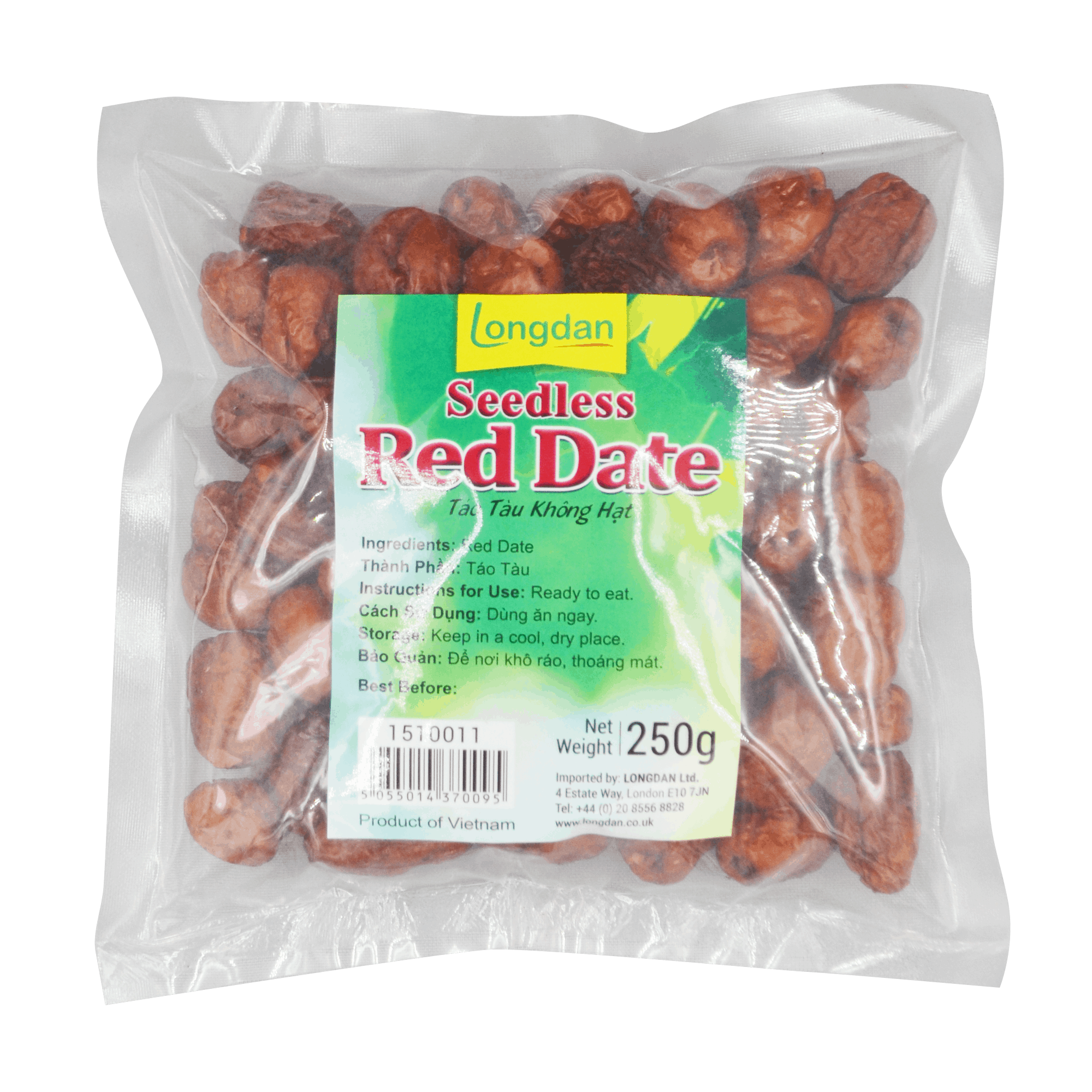 Longdan Seedless Red Dates 250G - Longdan Online Supermarket