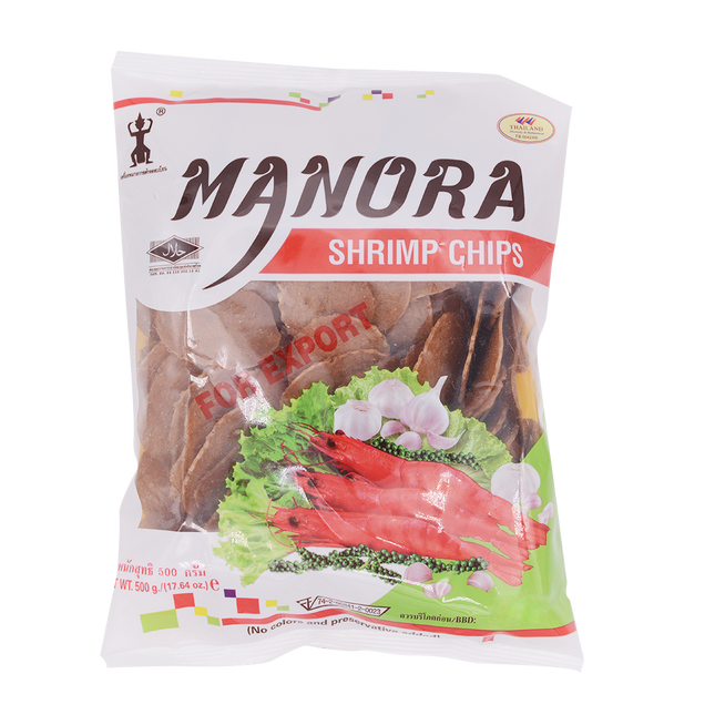 MANORA Uncooked Shrimp Chips 500g (Case 20)