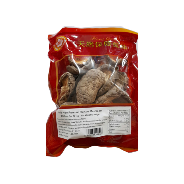 GOLD PLUM Premium Shiitake Mushroom 100g - Longdan Official