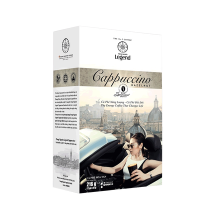 Trung Nguyen Legend Cappuccino Hazelnut Instant Coffee 216g (Case 12)