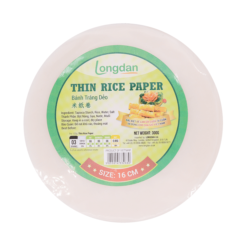 Longdan Thin Rice Paper 16cm 300g - Longdan Online Supermarket