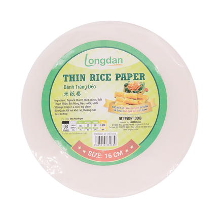Longdan Thin Rice Paper 16cm 300g - Longdan Online Supermarket